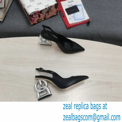 Dolce  &  Gabbana Heel 10.5cm Slingbacks Black with DG Heel 2022